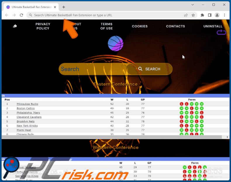 search.basketball-fan.com verwijst door naar bing.com