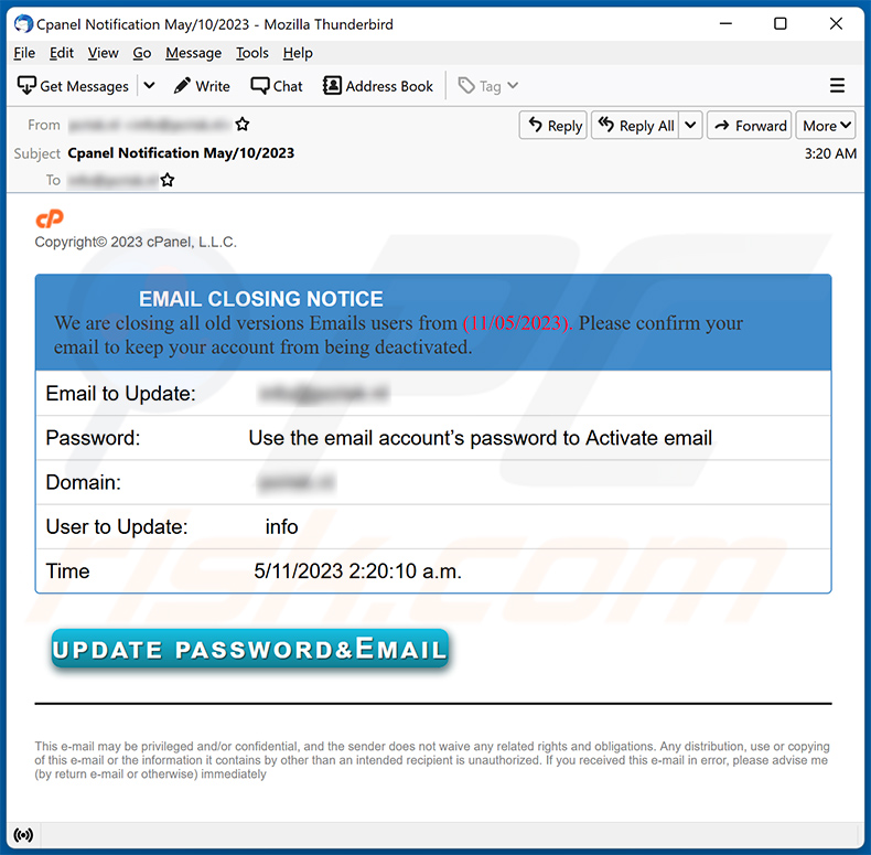 We Are Closing All Old Versions Of Email oplichterij (2023-05-11)