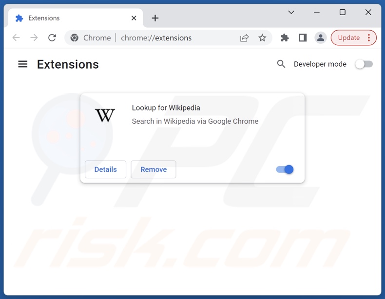 Aan lookcompwiki.com gerelateerde Google Chrome-extensies verwijderen