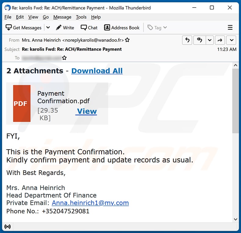 Payment Confirmation email oplichterij (2023-06-15)