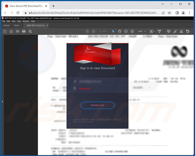 Phishingsite gepromoot via e-mail met betalingsbevestiging (2023-06-15)