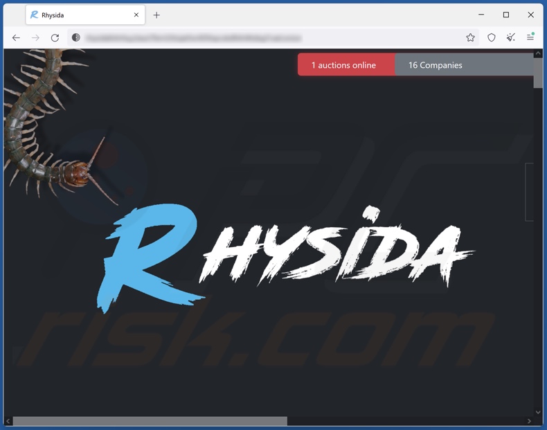 Rhysida ransomware Tor-website