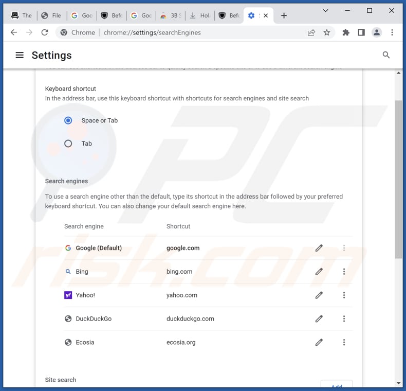 Search.yahoo.com verwijderen uit de standaardzoekmachine van Google Chrome