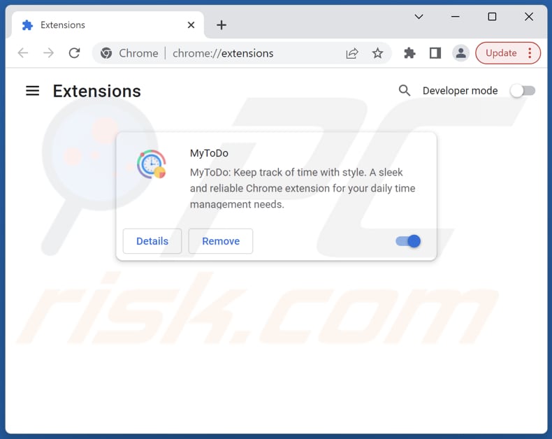 Aan mylistodo.com gerelateerde Google Chrome-extensies verwijderen