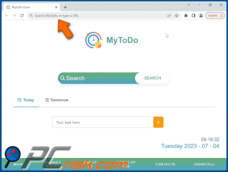 MyToDo browser hijacker mylistodo.com verwijst door naar onlinewebsearches.co