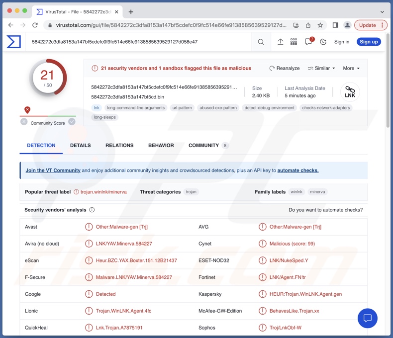 NokNok malware detecties aan VrusTotal