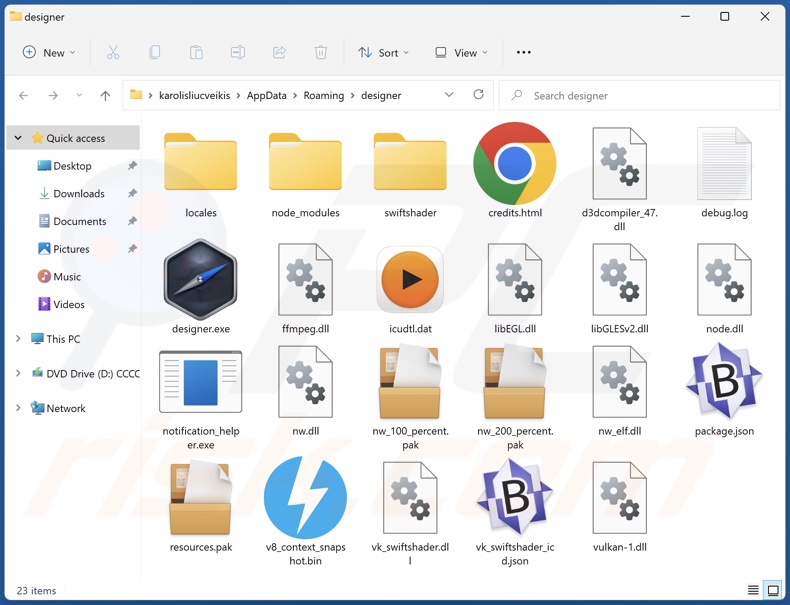 Designer adware installeer map
