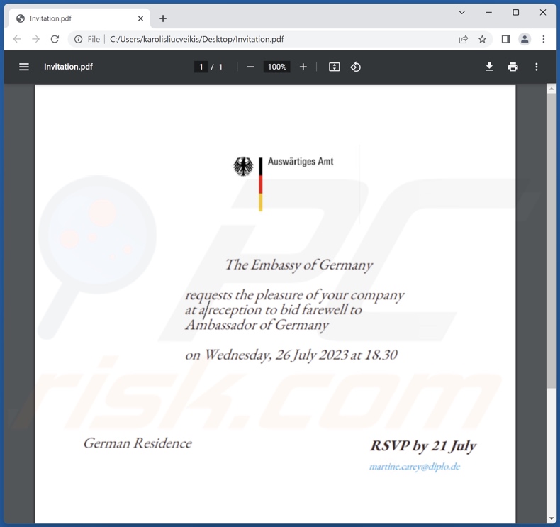 Schadelijke bijlage die de Duke-malwarevariant verspreidt