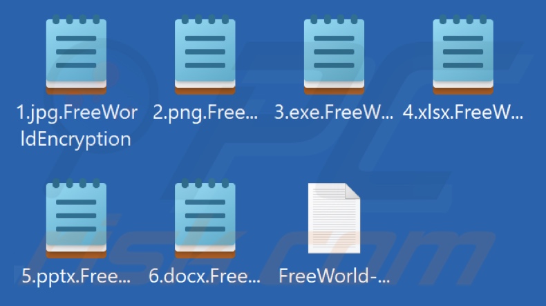 Bestanden versleuteld door de FreeWorld-ransomware (.FreeWorldEncryption-extensie)