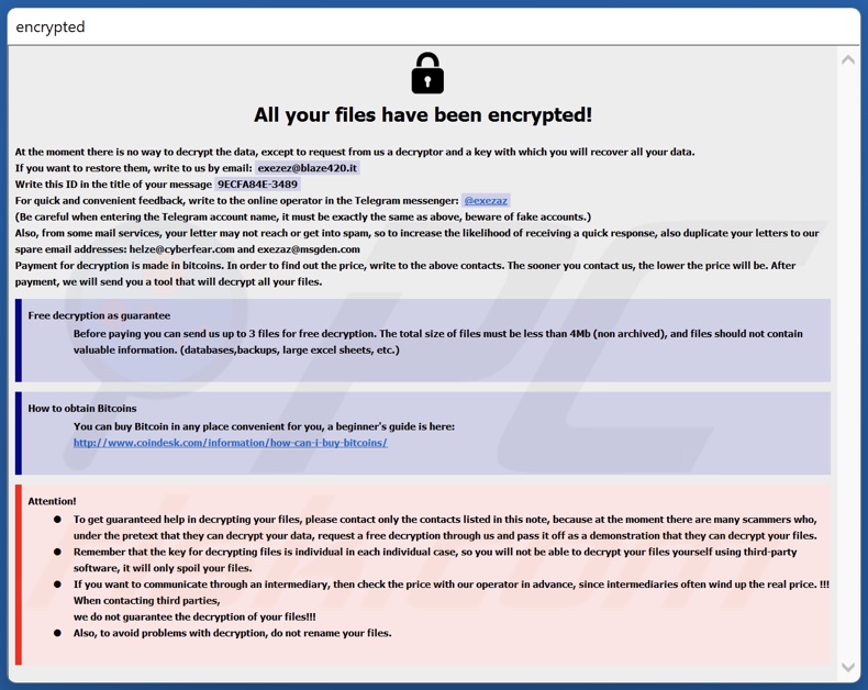 Kmrox ransomware losgeld brief (info.hta)