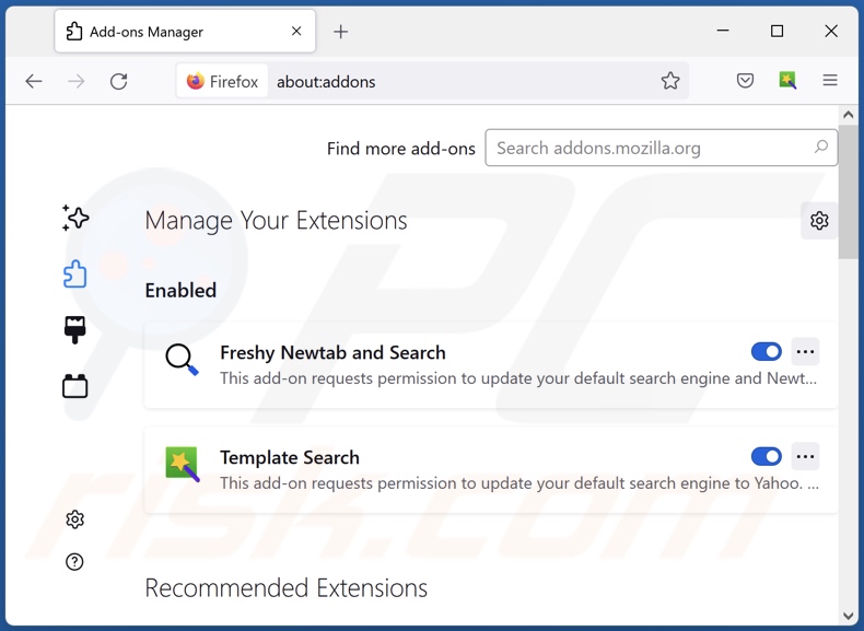 Removing barosearch.com related Mozilla Firefox extensions