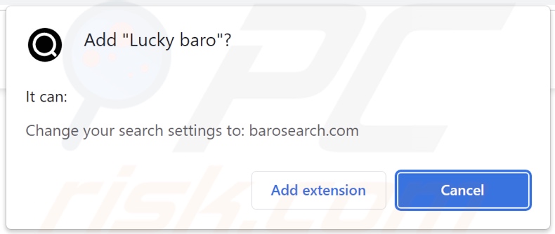 Lucky baro browser hijacker asking for permissions