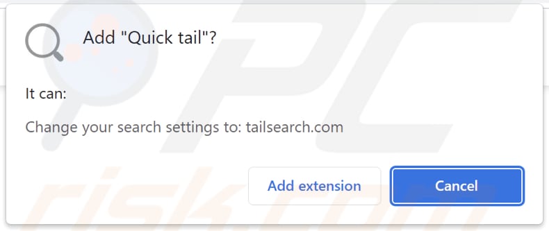 Quick tail browser hijacker toestemming vragen