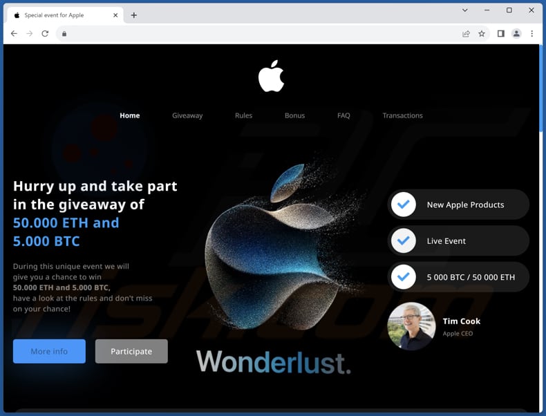 Apple Crypto Giveaway-fraude tweede variant