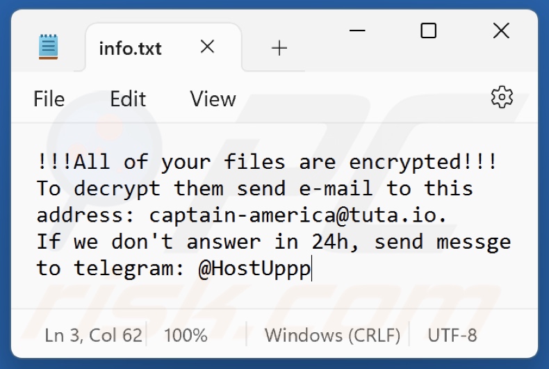 Deep (Phobos) ransomware tekstbestand (info.txt)