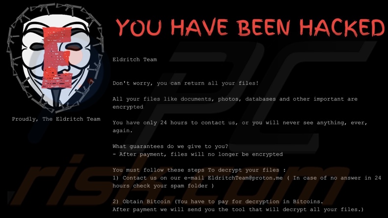 Eldritch ransomware bureaublad