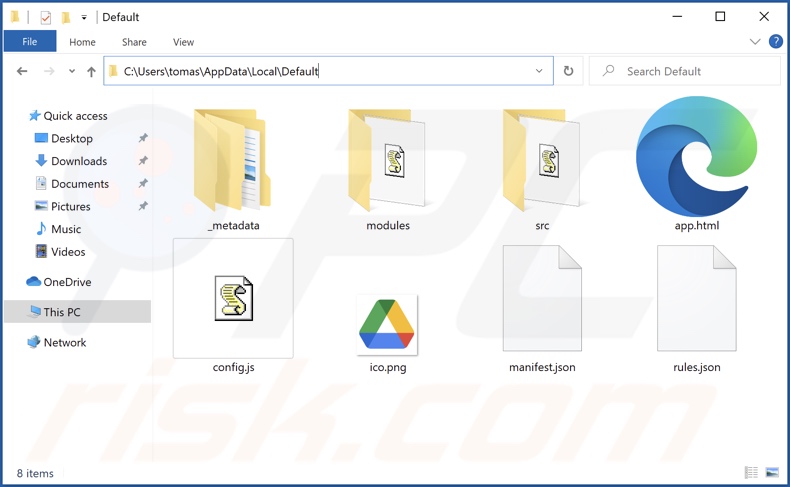Valse installatiemap voor Google Drive-extensie (getiteld Standaard)