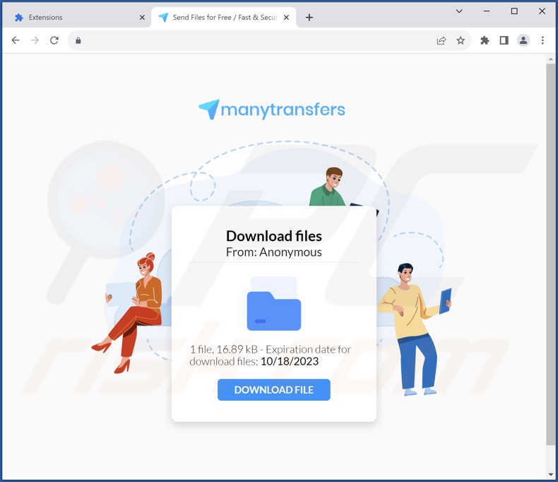 Misleidende website die deze nep Google Drive-extensie promoot