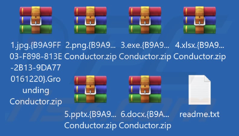 Bestanden versleuteld door de Grounding Conductor-ransomware