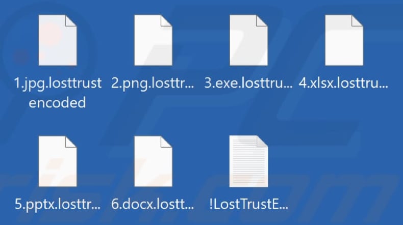 Bestanden versleuteld door de LostTrust-ransomware (.losttrustencoded-extensie)