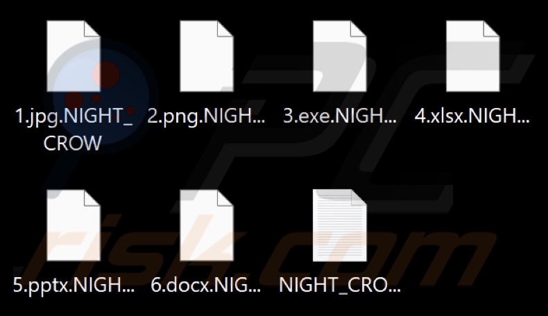 Bestanden versleuteld door de NIGHT CROW-ransomware (.NIGHT_CROW-extensie)