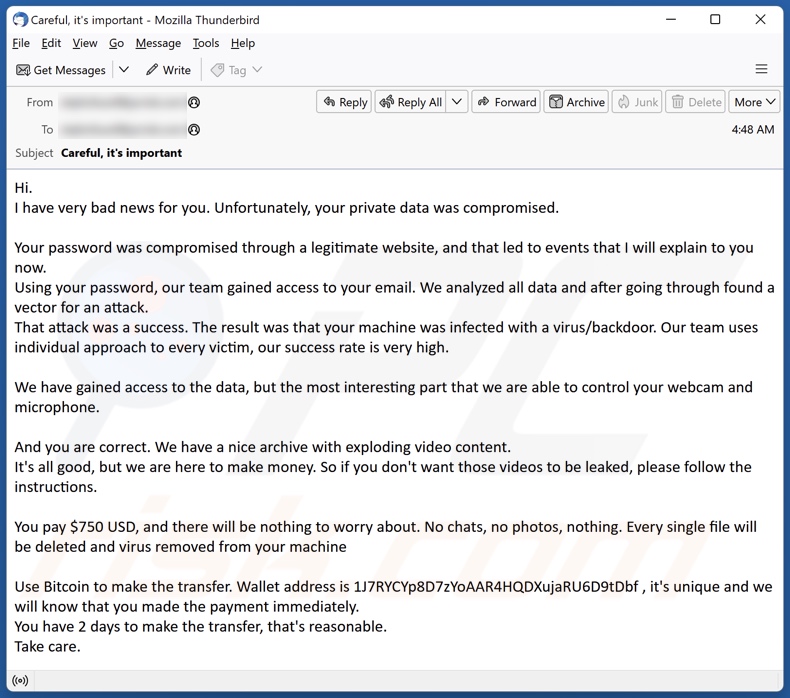 Password Was Compromised Through A Legitimate Website e-mailspamcampagne