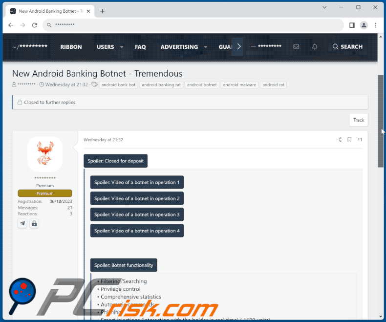 Tremendous malware gepromoot op het web (GIF)