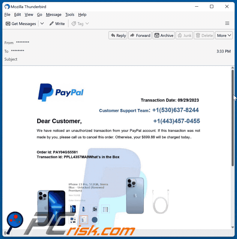 PayPal - Unauthorized Transaction Oplichterij via e-mail