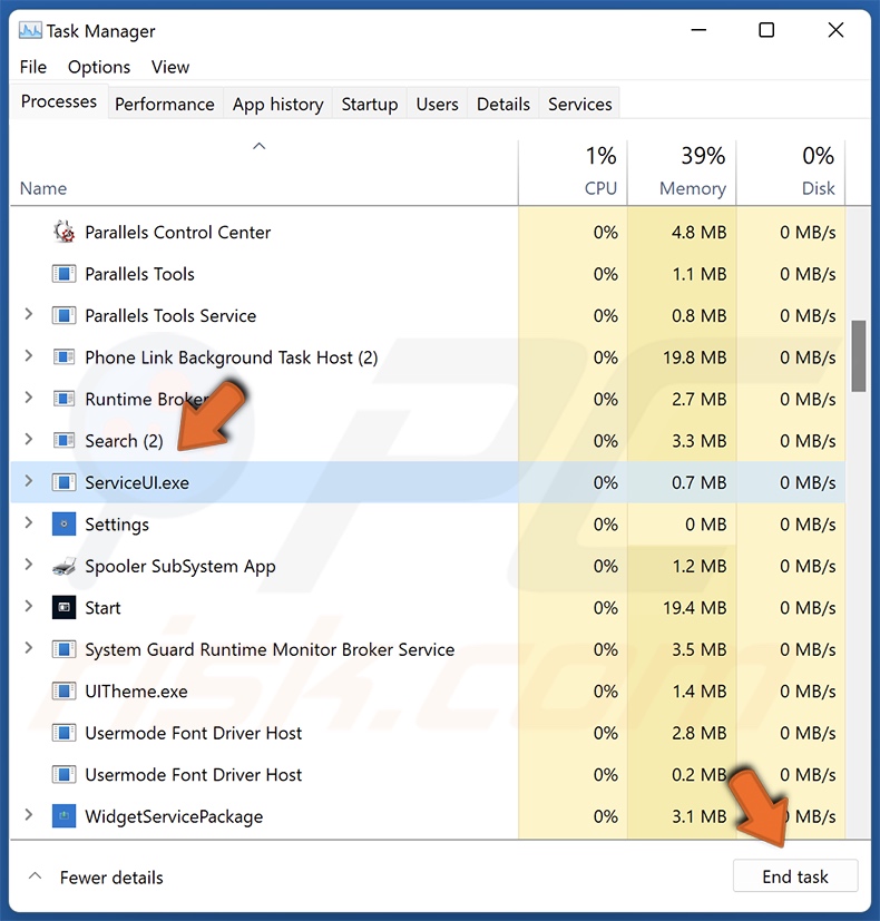 searchtabs.io browser hijacker verwijdering stap 1
