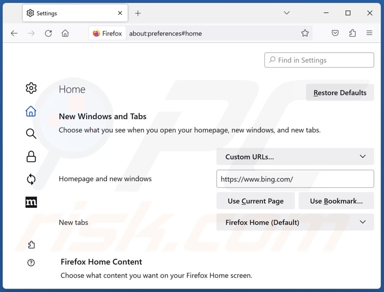 Mozilla Firefox-startpagina wijzigen