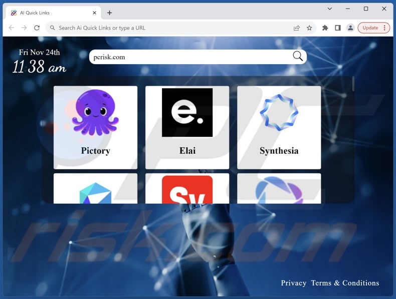 Ai Quick Links browser hijacker startpagina
