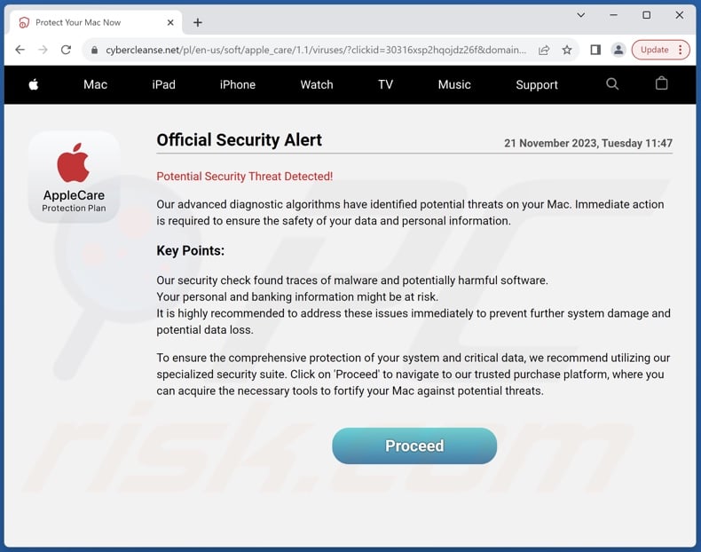 AppleCare - Official Security Alert oplichterij