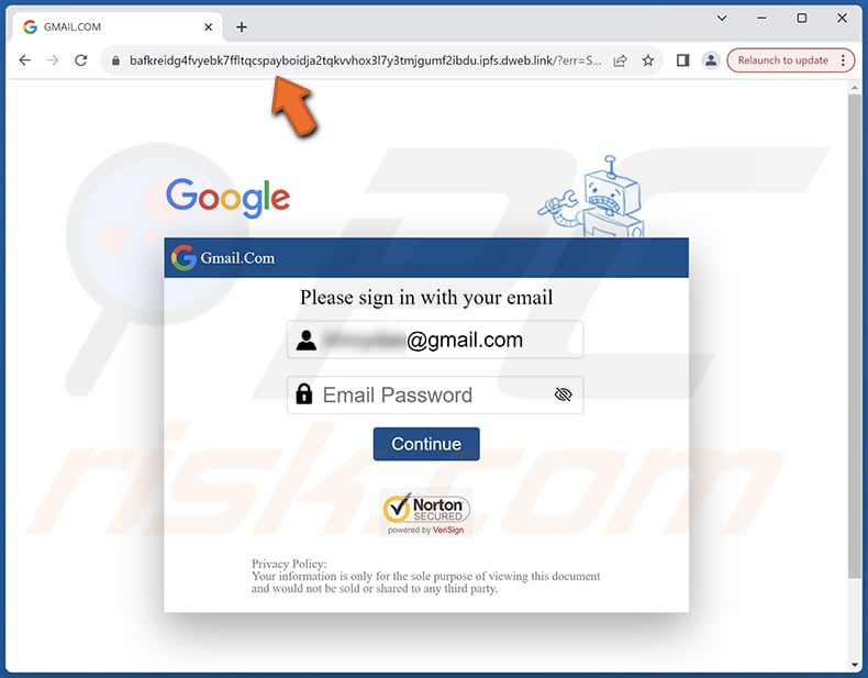 DHL incoming shipment notification e-mail scam phishing pagina