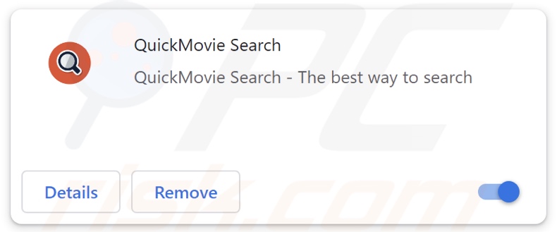 QuickMovie Search browser-hijacking extension