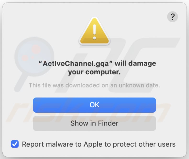 ActiveChannel adware pop-up voor installatie