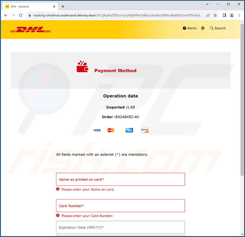 Phishingsite gepromoot via e-mailzwendel van DHL Unpaid Duty (pagina 2)