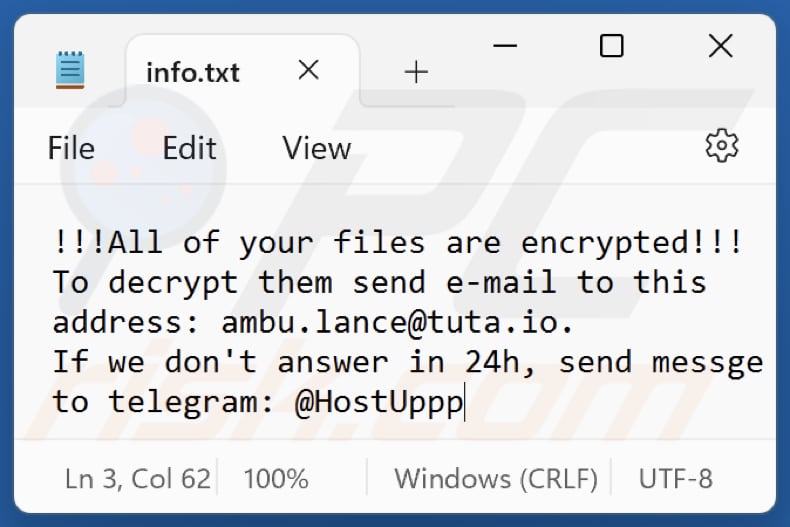 Elpy ransomware tekstbestand (info.txt)