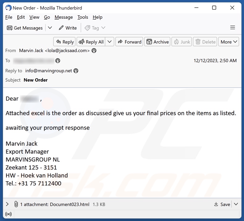 Final Price spam e-mailcampagne