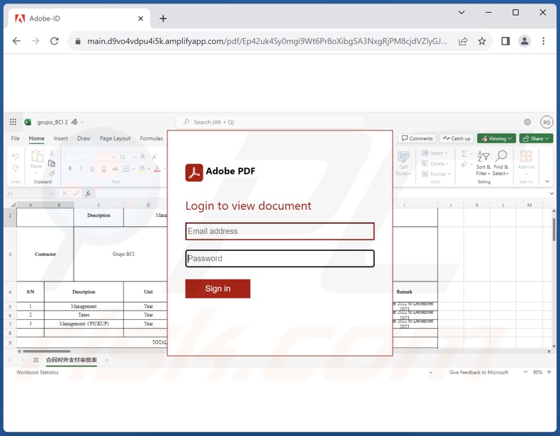 Phishing-site gepromoot door Final Price spam e-mailbijlage (Document023.html)