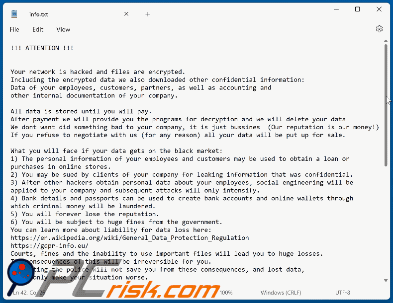 GrafGrafel ransomware tekstbestand (info.txt) GIF