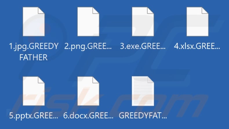 Files encrypted by GREEDYFATHER ransomware (.GREEDYFATHER extension)