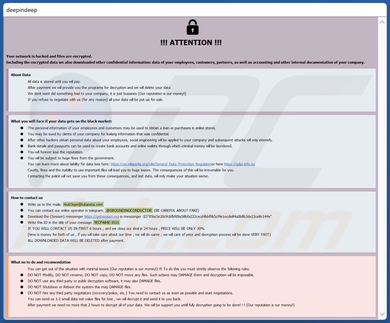 HuiVJope ransomware HTA file (info.hta)