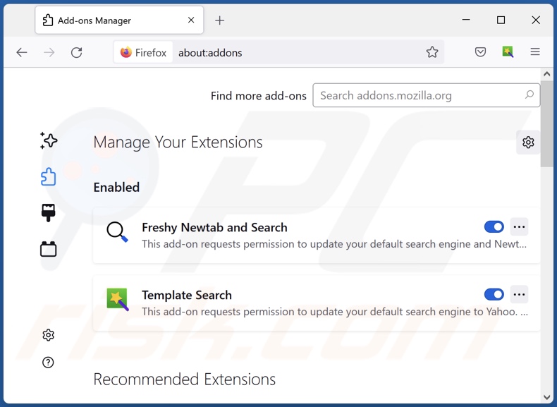Removing ksearches.com related Mozilla Firefox extensions