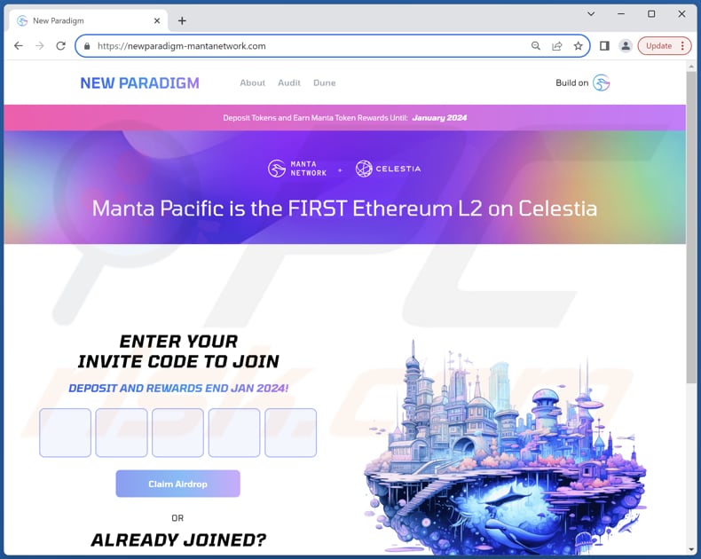 New Paradigm Airdrop oplichterij