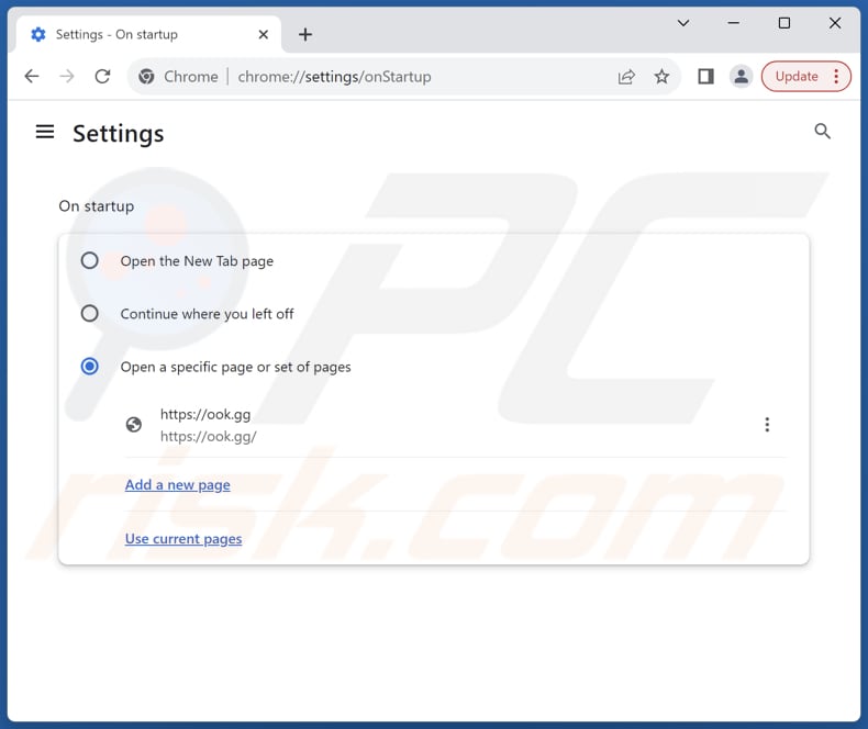 Ook.gg verwijderen uit de startpagina van Google Chrome