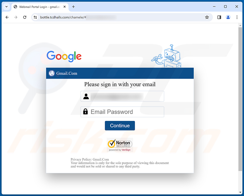 Phishingsite gepromoot via A File Was Shared With You Via Dropbox email scam (2024-01-22)