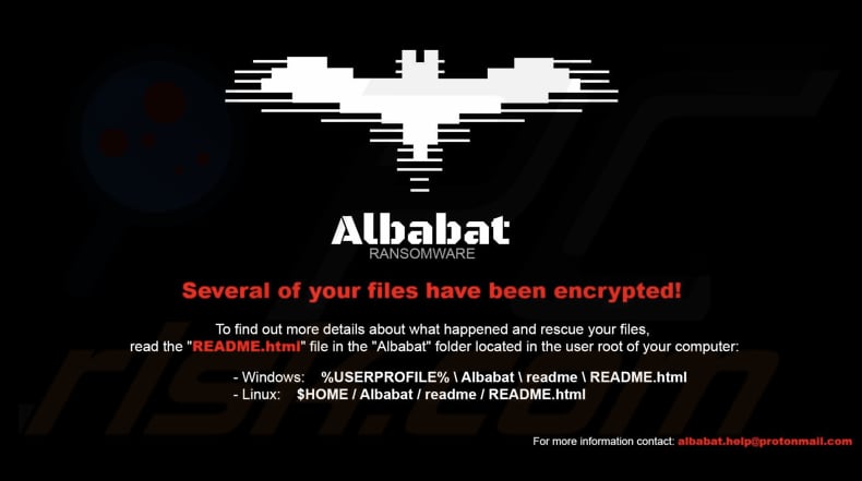 Albabat ransomware bureaubladachtergrond