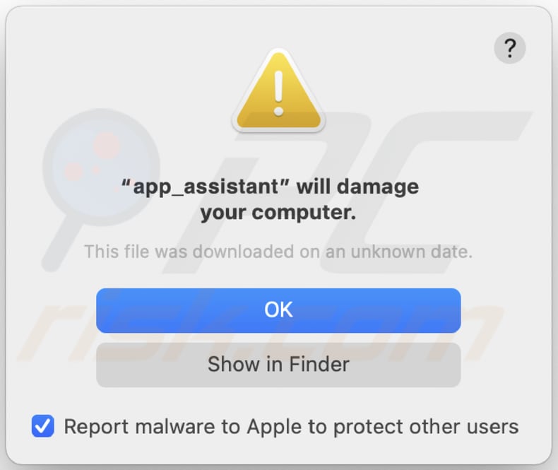 app_assistant adware waarschuwing voor installatie