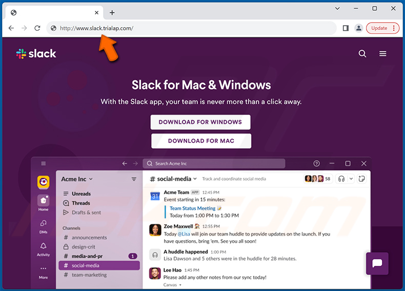 Valse Slack downloadsite FakeBat malware en Atomic Stealer