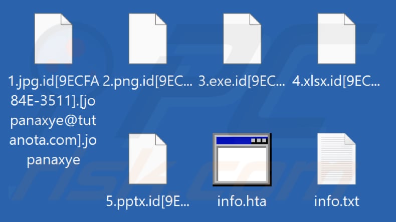 Files encrypted by Jopanaxye ransomware (.jopanaxye extension)